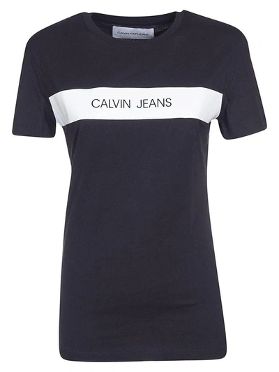 Shop Calvin Klein Jeans Est.1978 Jeans Logo T-shirt In Nero
