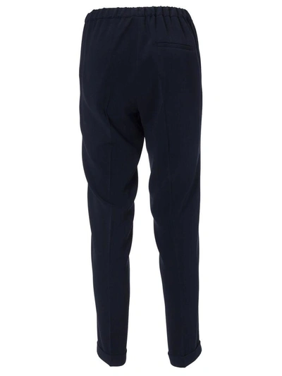 Shop Alberto Biani Elasticated Waist Trousers In Blu Navy