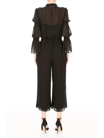 Shop Michael Michael Kors Jumpsuit With Smocked Details In Black (black)