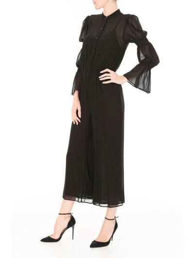 Shop Michael Michael Kors Jumpsuit With Smocked Details In Black (black)