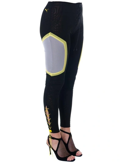 Shop Fenty X Puma Black Sporty Pants With Mesh Details