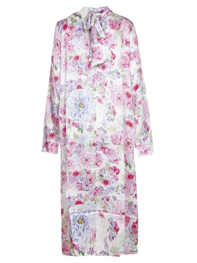 Shop Saks Potts Floral Dress In Bianco/rosa