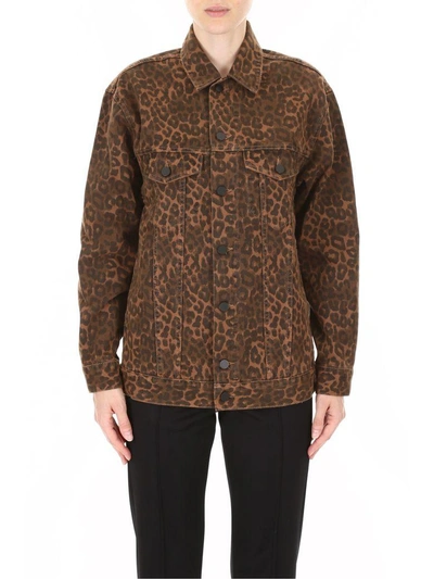 Shop Alexander Wang Leopard Print Jacket In Tan Leopard Printmarrone