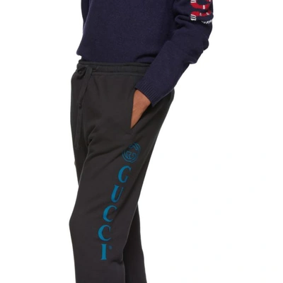 Shop Gucci Black Medley Logo Lounge Pants In 1290 Black