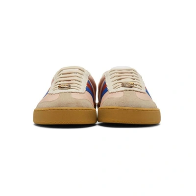 Shop Gucci Pink And Beige G74 Sneakers In 9561 Oatm/r