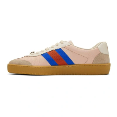 Shop Gucci Pink And Beige G74 Sneakers In 9561 Oatm/r