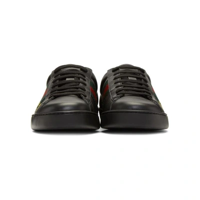 Shop Gucci Black New Ace Guccy Sneaker In 1074 Nero/v