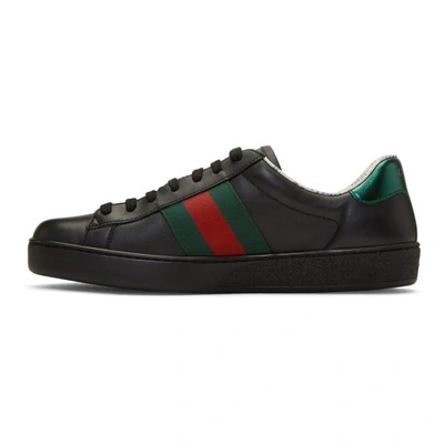 Shop Gucci Black New Ace Guccy Sneaker In 1074 Nero/v