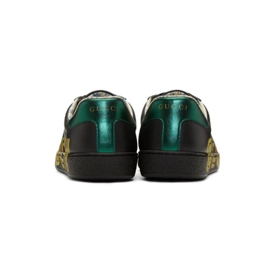 Shop Gucci Black New Ace Guccy Sneaker In 1074 Nero/v