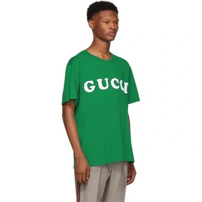 Shop Gucci Green Logo T-shirt In 3343 Yard