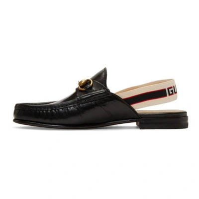 Shop Gucci Black Leather Roos Loafers In 1073 Nero