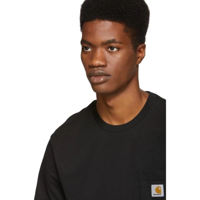 Shop Carhartt Work In Progress Black Pocket T-shirt In 8900 Black