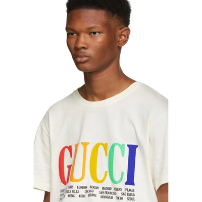 Shop Gucci White Cities T-shirt In 7550 Offwht