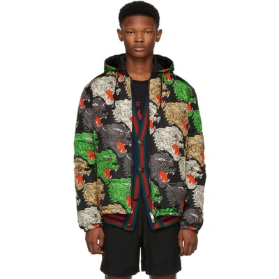 Shop Gucci Multicolor Panther Down Jacket In 1668 Multi