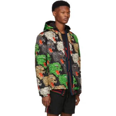 Shop Gucci Multicolor Panther Down Jacket In 1668 Multi