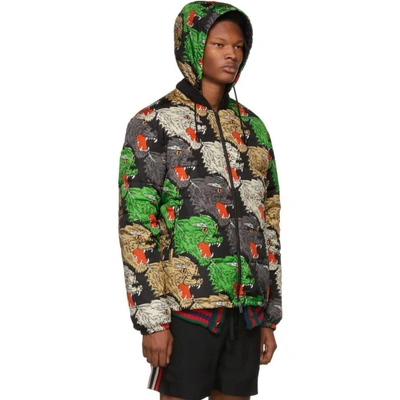 Shop Gucci Multicolor Panther Down Jacket In 1668 Multi