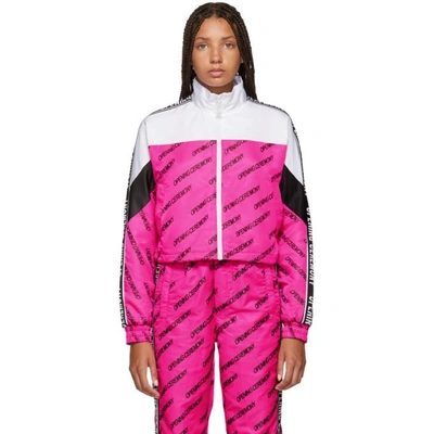 Shop Opening Ceremony Pink And White Cropped Warm Up Jacket In 6910 Magent
