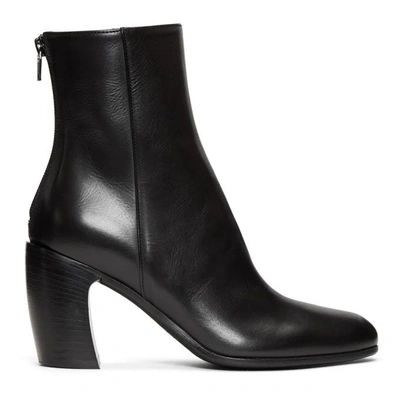Shop Ann Demeulemeester Black Curved Heel Boots