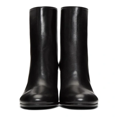 Shop Ann Demeulemeester Black Curved Heel Boots