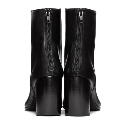 Shop Ann Demeulemeester Black Curved Heel Boots