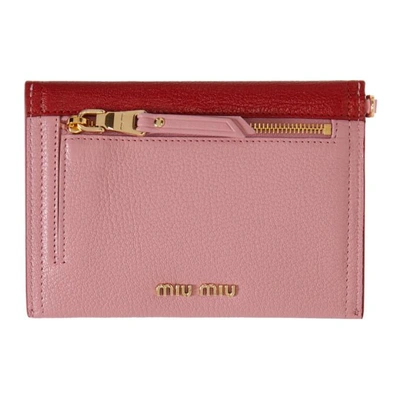 Shop Miu Miu Pink And Red Envelope Pouch In F0lz9 Pired