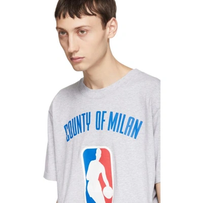 Shop Marcelo Burlon County Of Milan Grey Nba T-shirt In Greymulti