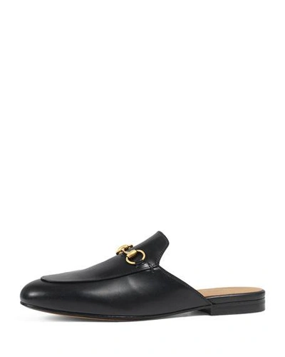 Gucci Princetown Horsebit-detailed Leather Slippers In Nero