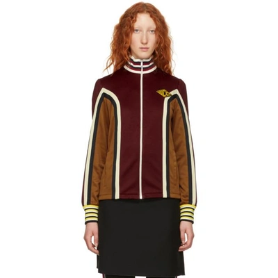 Shop Gucci Burgundy Panelled Track Jacket In 5594 Burgun