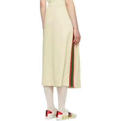Shop Gucci White Pleated Webbing Drawstring Skirt In 9062 Ivory
