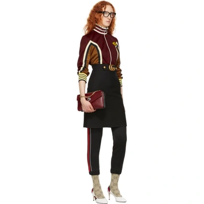 Shop Gucci Burgundy Panelled Track Jacket In 5594 Burgun