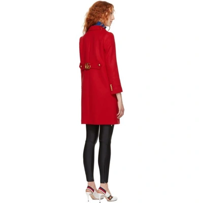 Shop Gucci Red Classic Gg Wool Coat In 6562 Red