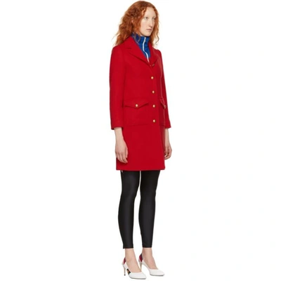 Shop Gucci Red Classic Gg Wool Coat In 6562 Red