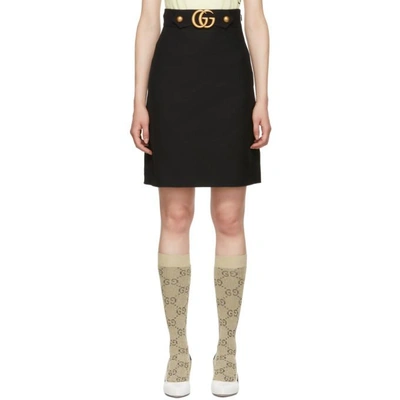 Gucci Embellished Wool And Silk-blend Crepe Skirt In Black | ModeSens