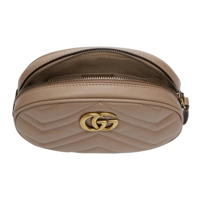 Shop Gucci Taupe Gg Marmont 2.0 Belt Pouch In 5729 Porcel