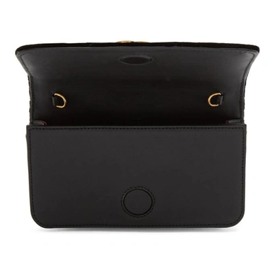 Shop Gucci Black Velvet Gg Marmont 2.0 Bag In 1000 Black