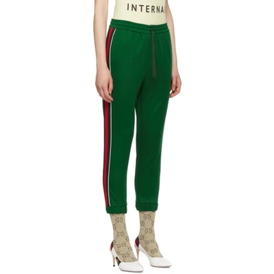 Shop Gucci Green Striped Lounge Pants In 3123 Green
