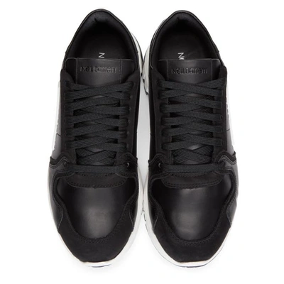Shop Neil Barrett Black Retro Runner Sneakers In 524.blk.whi