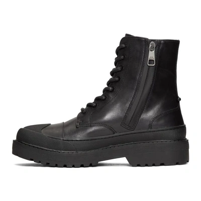 Shop Neil Barrett Black Tark High Military Boot In 01 Black