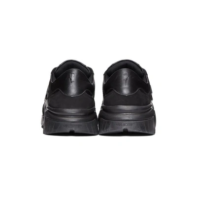 Shop Neil Barrett Black Retro Runner Sneakers In 01. Black