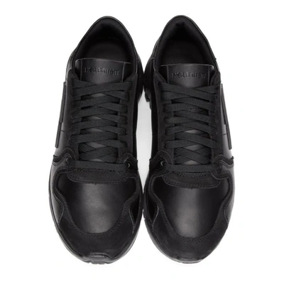 Shop Neil Barrett Black Retro Runner Sneakers In 01. Black