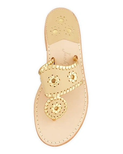 Shop Jack Rogers Nantucket Whipstitch Thong Sandals In Baby Camel/gold