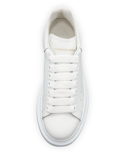Alexander Mcqueen Oversized Hammered Leather Sneakers In White