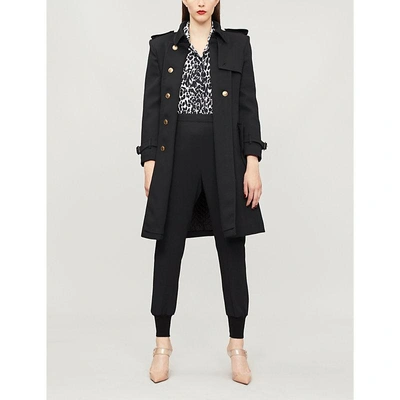 Shop Givenchy Double-breasted Wool Trench Coat In Black
