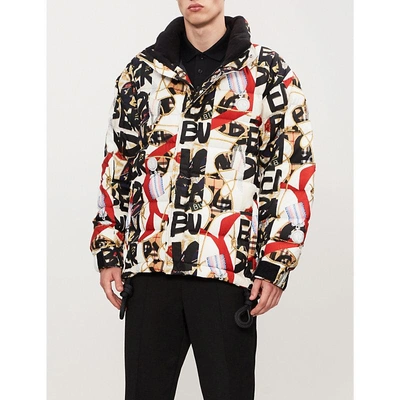 Shop Burberry Baroque-print Padded Shell Jacket In Stone
