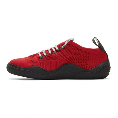 Shop Lanvin Red Low-top Knit Diving Sneakers In 30.red