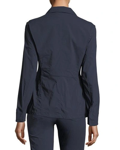 Shop Anatomie Kenya 4-pocket Safari Jacket In Navy