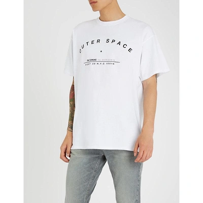 Shop Raf Simons Band-print Cotton-jersey T-shirt In White