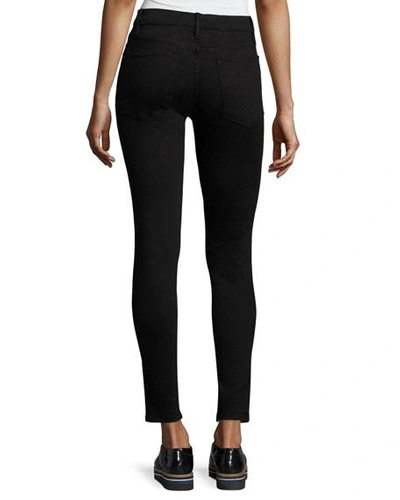 Shop Frame Le High Split-front Skinny Jeans, Black