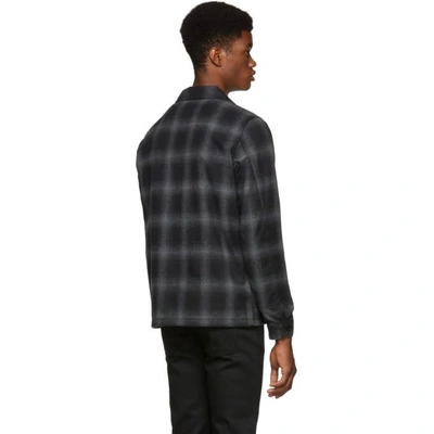 Shop Naked And Famous Denim Grey Flannel Lumberjack Shirt In Greyflannel