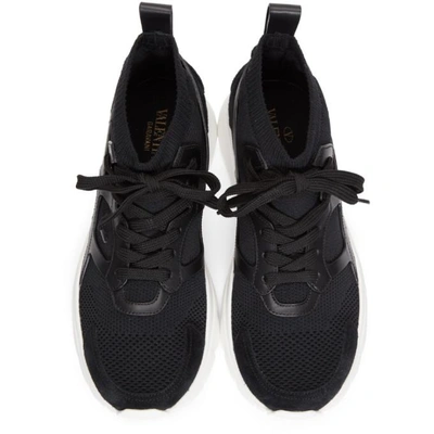 Shop Valentino Black  Garavani Sound High-top Sneakers In 0no Black